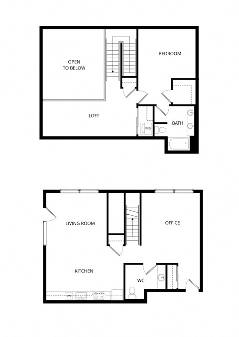 a floor plan of a house with two different floor plans